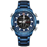 2018 Mannen Horloges NAVIFORCE Luxe Brand Militaire Sport Horloge Mannen Vol Staal Quartz Digitale Analoge Klok Relogio Masculino