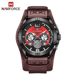 NAVIFORCE Nieuwe Mannen Quartz Horloge Creative Dial Datum Fashion Horloges Militaire Leer Waterdicht Mannelijke Klok Relogio Masculino