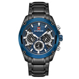 NAVIFORCE Horloge Mannen Mode Goud Blauw Quartz Horloges Rvs Waterdichte Klok Kalender 24 Uur Display Relogio Masculino