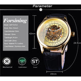 Forsinong Luxe Golden Dial Lichtgevende Handen Mannen Horloges Topmerk Luxe Mechanische Business Skelet Creatieve Horloge Mannelijke Klok