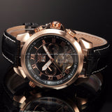 2015 Relojes Hombre Mannen Mode Automatische Mechanische Datum Kleuren Jurk Lederen Polshorloge luxe Horloge Saat Reloj Golden Horloge