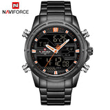 NAVIFORCE Luxe Merk mannen Militaire Sport Horloge Mannen Mode Leger Quartz Horloges Mannelijke Rvs LED Analoge Digitale Klok