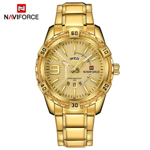 Merk Luxe NAVIFORCE Mannen Watche Nieuwe Mode Toevallige Waterdichte Horloges Mannen Volledige Steel Horloge Quartz Klok Relogio Masculino