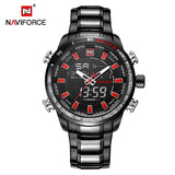 2018 Mannen Horloges NAVIFORCE Luxe Brand Militaire Sport Horloge Mannen Vol Staal Quartz Digitale Analoge Klok Relogio Masculino