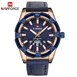 NAVIFORCE Top Brand Men Casual Sport Horloge Mannen Waterdichte Quartz Horloges Mannelijk Luxe Lederen Datum Klok Relogio Masculino