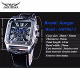 Jaragar Retro Luxe Klassiek Design Lederen Riem 3 Wijzerplaat Romeinse Aantal Mannen Automatische Horloge Top Merk Mechanische Horloge