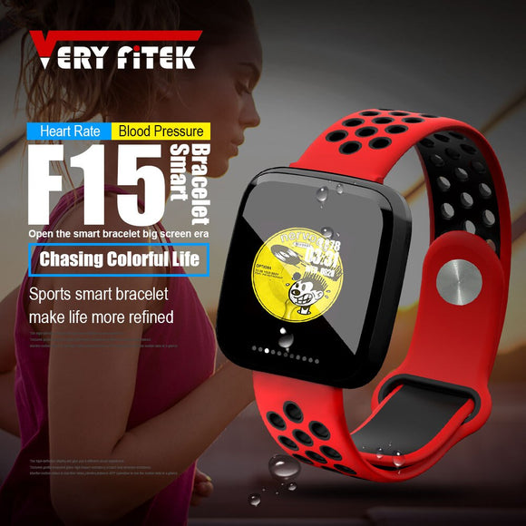 VERYFiTEK F15 Bloeddruk Smart Horloge Hartslagmeter Sport Horloge IP67 Waterdicht Mannen Vrouwen Smartwatch voor IOS Android