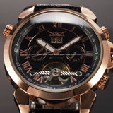 2015 Relojes Hombre Mannen Mode Automatische Mechanische Datum Kleuren Jurk Lederen Polshorloge luxe Horloge Saat Reloj Golden Horloge