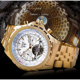 Jaragar Golden Rvs Tourbillion Ontwerp Kalenderweergave Heren Horloges Top Brand Luxe Automatische Mechanische Horloge