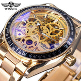 Winnaar 2019 Steampunk mannen Automatische Horloges Top Merk Luxe Sport Klok Waterdichte Golden Rvs Ontwerp