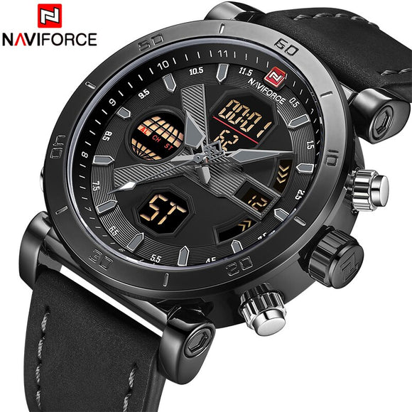 NAVIFORCE Luxe mannen LED Analoge Quartz Horloge Mannen Militaire Sport Horloges Mannelijke Waterdicht Datum Polshorloge Relogio Masculino