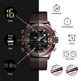 NAVIFORCE Horloge Mannen Sport Quartz Horloges Top Luxe Merk Rvs Waterdichte LED Digitale Horloge Relogio Masculino