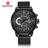 NAVIFORCE Merk Mannen Fashion Sport Quartz Horloges heren Rvs Waterdicht Militaire Horloges Mannelijke 24 Uur Datum Klok