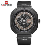 2018 NAVIFORCE Top Merk Mannen Sport Quartz Horloge mannen Waterdichte Blauw Lederen Horloges Mannelijke 24 Uur Datum Klok Relogio masculino