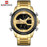 NAVIFORCE Luxe Merk mannen Militaire Sport Horloge Mannen Mode Leger Quartz Horloges Mannelijke Rvs LED Analoge Digitale Klok