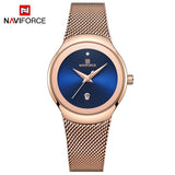 NAVIFORCE Nieuwe Dame Horloge Mode Casual Vrouwelijke Quartz Horloges Roestvrij Stalen Band Waterdicht Jurk Lady Klok Relogio Feminino