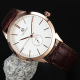 FORSINING Eenvoudige Designer Luxe Horloge Rose Gold Case Heren Horloges Topmerk Luxe Automatische Mechanische Horloge Klok Mannen Montre