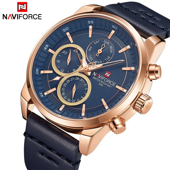 Nieuwe NAVIFORCE mannen Horloges Top Luxe Merk Mens Fashion Sport Horloge Mannelijke Lederen Datum Quartz Horloges Relogio Masculino