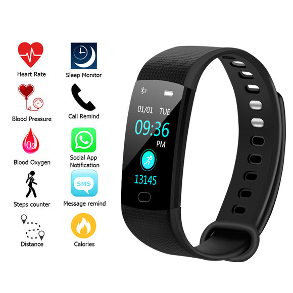 Y5 Smart Horloge Sport Fitness Activiteit Hartslag Tracker Bloeddruk polsband Waterdicht Smartband Stappenteller voor IOS Android