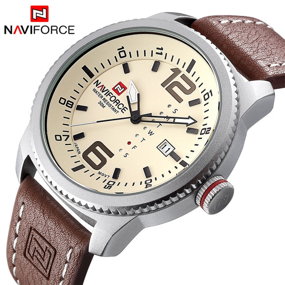 2019 NIEUWE Luxe Merk NAVIFORCE Mannen Sport Horloges mannen Quartz Klok Man Militaire Lederen Polshorloge Relogio Masculino