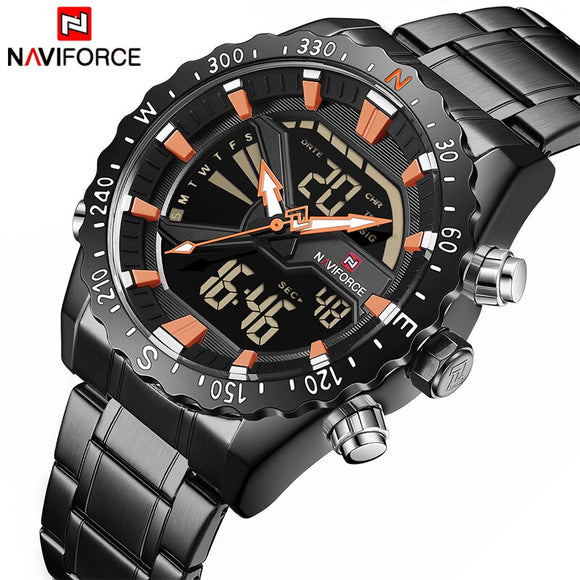 NAVIFORCE Horloge Mannen Mode Toevallige Sport Horloges mannen Militaire Waterdicht Quartz Horloge Mannelijke LED Klok Relogio Masculino