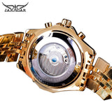 Jaragar Golden Rvs Tourbillion Ontwerp Kalenderweergave Heren Horloges Top Brand Luxe Automatische Mechanische Horloge