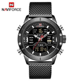 2019 NAVIFORCE Nieuwe Mannen Dual Display Quartz Horloge LED Digitale Mode Mannelijke Klok Kalender Casual Horloges Relogio Masculino