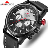 Top ARMIFORCE Mannen Horloges Lederen Sport Horloges Quartz heren Horloge Mannelijke Datum Waterdicht Klok Relogio Masculino