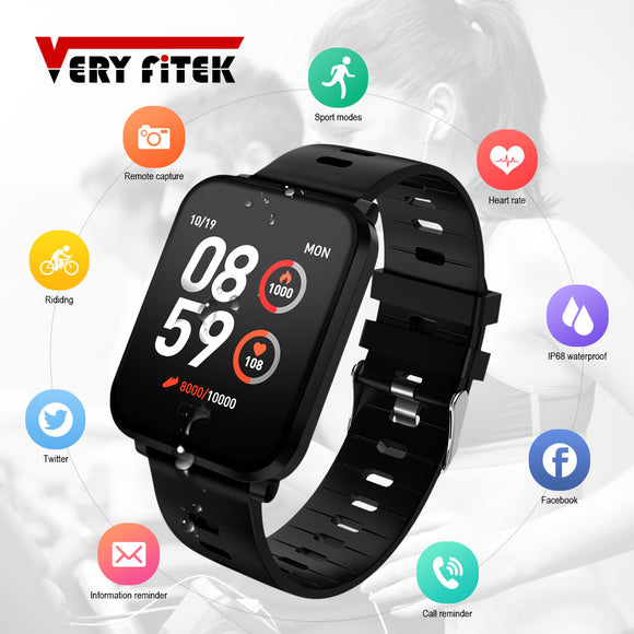 VERYFiTEK IP67 Waterdicht Smart Horloge Bloeddruk Hartslagmeter Fitness Armband Sport Horloge Mannen Vrouwen Smartwatch