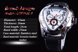 Jaragar Sport Fashion Design Heren Horloges Topmerk Luxe Automatische Horloge Driehoek 3 Dial Display Lederen Band Klok