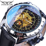 Jaragar Kalibratie Wijzerplaat Display Golden Beweging Binnen Transparante Case Mens Watch Top Merk Luxe Mannelijke Polshorloge Automatische