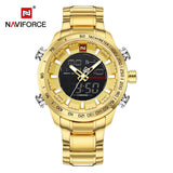 2018 Mannen Horloges NAVIFORCE Luxe Brand Militaire Sport Horloge Mannen Vol Staal Quartz Digitale Analoge Klok Relogio Masculino