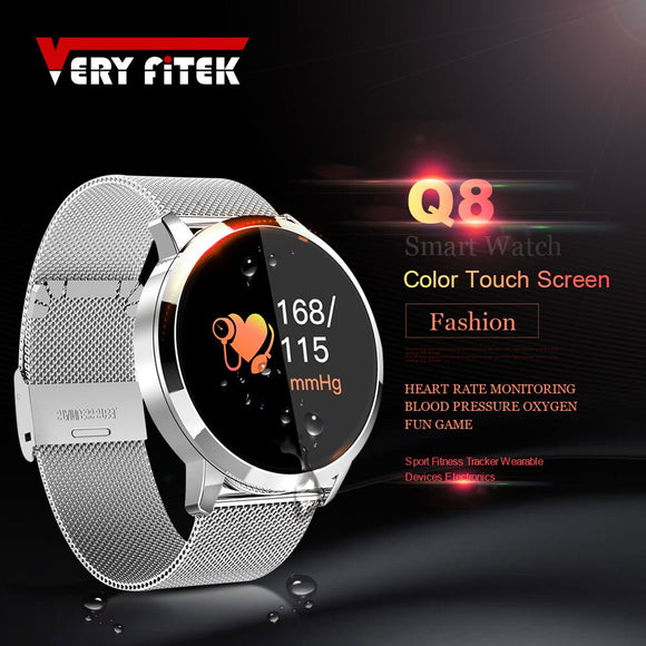 VERYFiTEK Q8 Hartslagmeter Smart Horloge Bloeddruk Zuurstof SmartWatch IP67 Stappenteller Mannen Vrouwen Sport Fitness Horloges