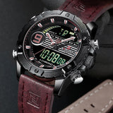 NAVIFORCE Luxe Merk Mannen Militaire Sport Horloge Mannen Lederen Quartz Horloges Waterdichte LED Digitale Mannelijke Klok Relogio Masculino