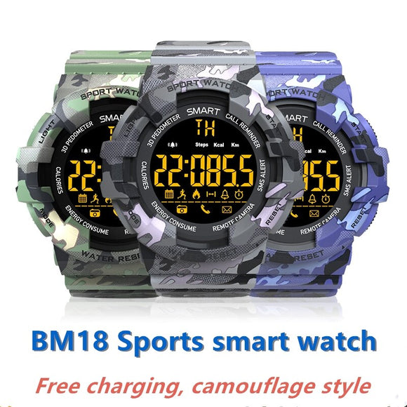 BM18 Bluetooth Smart Sport Horloge Polsband met Wekker Stopwatch Timer Duiken Horloge Toepasselijk voor Xiaomi Smart Polsband