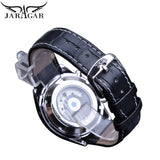 Jaragar Automatic Mens Sport Horloges Pilot Militaire Mechanische Self-Wind Zwarte Lederen Fashion Horloge Mannelijke Relogio Masculino