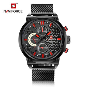 NAVIFORCE Merk Mannen Fashion Sport Quartz Horloges heren Rvs Waterdicht Militaire Horloges Mannelijke 24 Uur Datum Klok