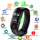 Rovtop M3 Plus Smart Polsbandje Hartslagmeter Smart Armband Horloge FitnessTracker Smart Band Met een vervanging Bandjes