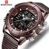 2019 Nieuwe NAVIFORCE Mannen Mode Dual Display Quartz Horloge Heren Classic Rvs Band Sport Horloges Relogio Masculino