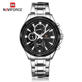 NAVIFORCE Mannen Klassieke Quartz Horloge mannen Volledig Stalen Waterdichte Horloges Mannelijke Datum Business 24 Uur Klok Relogio Masculino