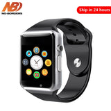 2 PCS A1 Horloge Bluetooth Smart Horloge Sport Stappenteller Met SIM Camera Smartwatch voor Android PK iwo 8 DZ09 horloge