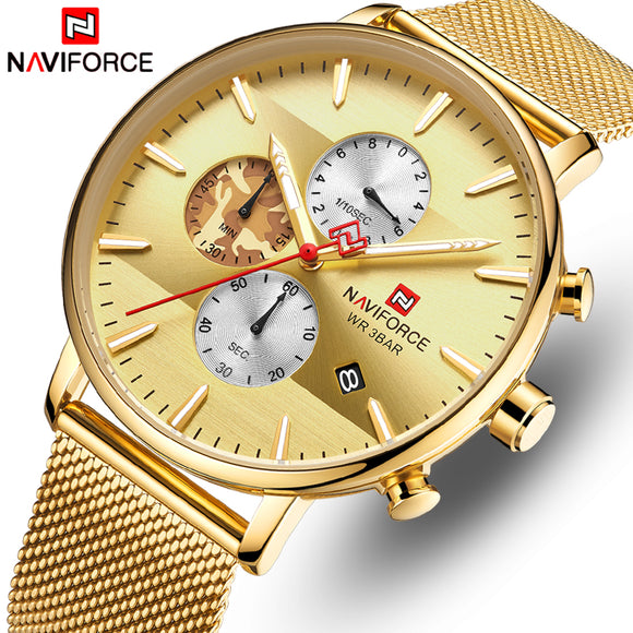 NAVIFORCE Top Heren Horloges Merk Luxe Mode Quartz Mannen Horloge Waterdicht Sport Stalen Militaire Polshorloge Relogio Masculino