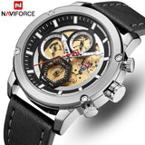 Top NAVIFORCE Mannen Horloge Merk Mode Luxe Quartz Heren Horloges Waterdichte Sport Lederen Militaire Horloge Relogio Masculino