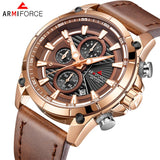 ARMIFORCE Mannen Horloges Fashion Brand Luxe Quartz Horloge Heren Lederen Chronograaf Sport Horloge Mannelijke Klok Relogio Masculino