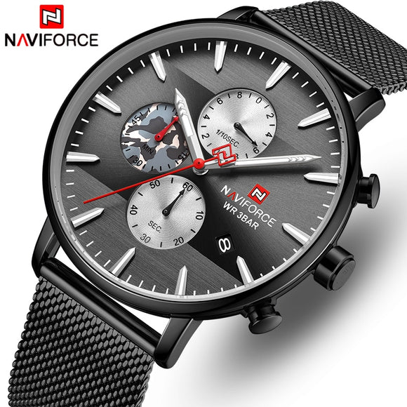 NAVIFORCE Top Heren Horloge Merk Luxe Mode Quartz Mannen Horloges Waterdichte Sport Stalen Militaire Polshorloge Relogio Masculino