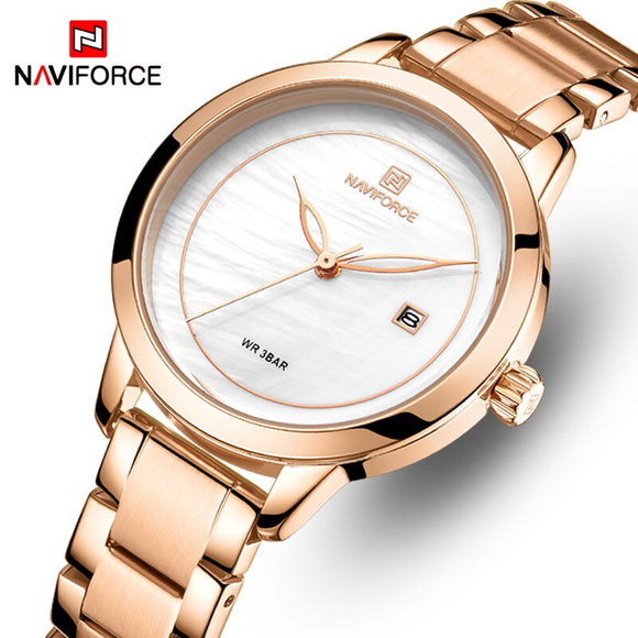 NAVIFORCE Vrouwen Horloges Top Merk Luxe Horloge Quartz Waterdichte vrouwen Horloge Dames Meisjes Mode Klok relogios feminino